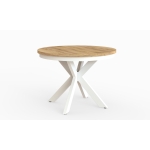 Stół okrągły rozkładany AVERO – kolor kaszmir, nowoczesny design, funkcja rozkładania do 180 cm